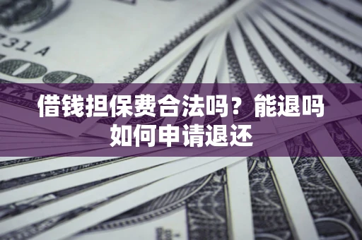 武汉借钱担保费合法吗？能退吗如何申请退还