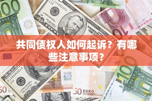武汉共同债权人如何起诉？有哪些注意事项？