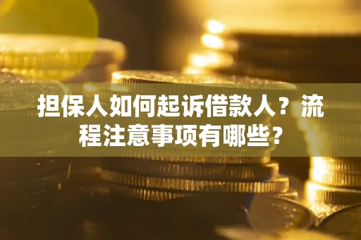 武汉担保人如何起诉借款人？流程注意事项有哪些？